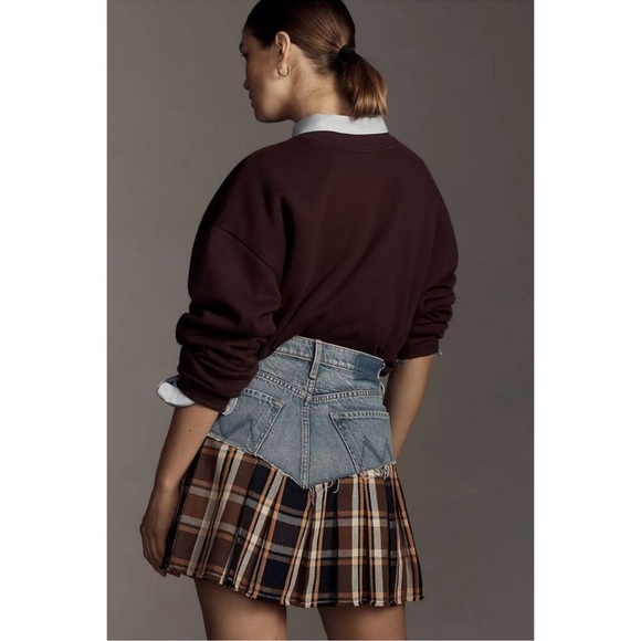 MOTHER The Fluff and Fold Pleated Mini Skirt NWOT  Sz 28 - Picture 2 of 10